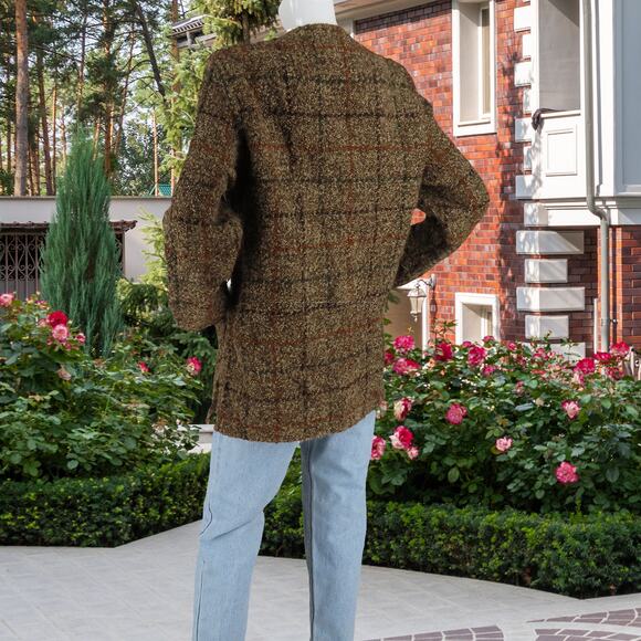 Checkered Wool Sweater Jacket - Picture 4 of 13